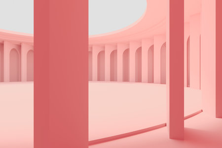 Empty floor and room. modern background. open space interior. 3d renderingの写真素材