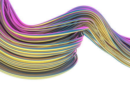 Abstract dynamic waves colorful background. Modern colorful flow poster. 3d rendering