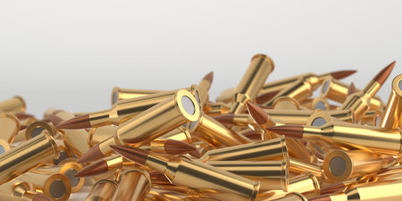 Gun rifle bullets or ammo. 3d renderingの写真素材