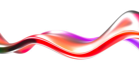 Abstract fluid holographic neon wave bright background. Spectrum modern gradient shape. 3d renderingの写真素材