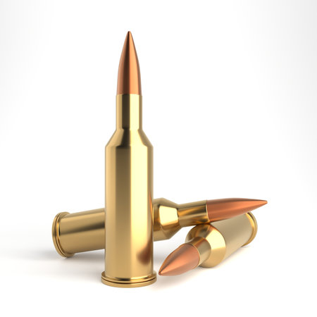 Gun rifle bullets or ammo. 3d renderingの写真素材