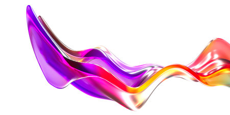 Abstract fluid holographic neon wave bright background. Spectrum modern gradient shape. 3d renderingの写真素材