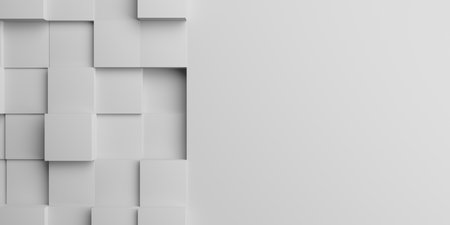 Abstract white geometric background. poster texture. Simple clean design. 3d renderingの写真素材