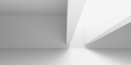 empty room. Abstract Futuristic Interior. 3d rendering illustrationの写真素材