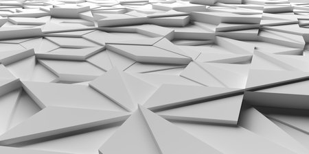 Abstract white geometric background. poster texture. Simple clean design. 3d renderingの写真素材