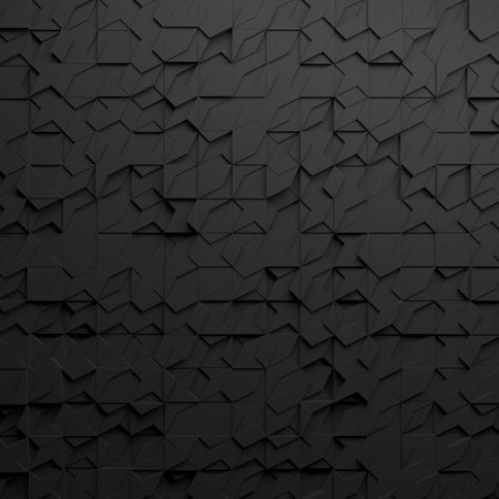 Black polygonal geometric background. Luxury dark banner. 3d renderingの写真素材