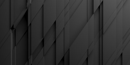 Black polygonal geometric background. Luxury dark banner. 3d renderingの写真素材