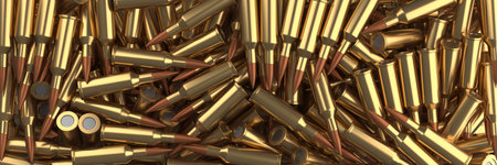 Gun rifle bullets or ammo. 3d renderingの写真素材