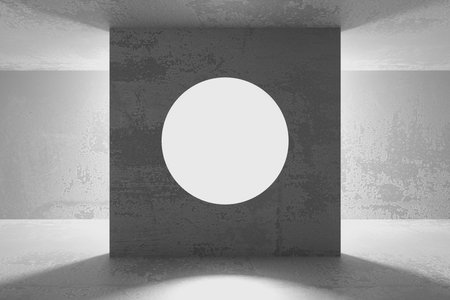 Abstract interior design concrete room. architectural background. 3d renderingの写真素材