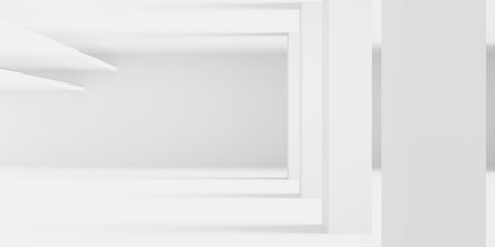 White empty architecture interior. Modern building design.. 3d renderingの写真素材