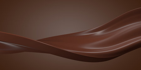 chocolate background. Melted choco mass. Cocoa coffee milk flow. 3d renderingの写真素材