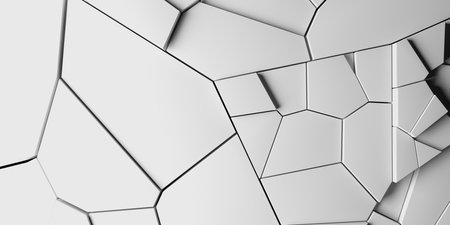 Abstract white geometric background. poster texture. Simple clean design. 3d renderingの写真素材