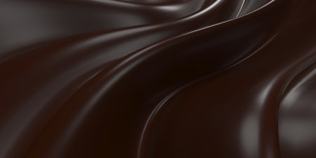 chocolate background. Melted choco mass. Cocoa coffee milk flow. 3d renderingの写真素材