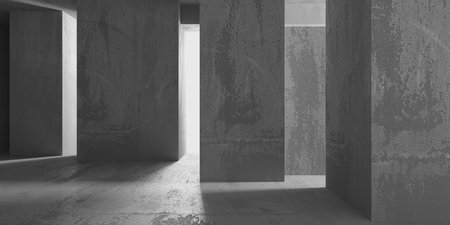 Abstract architecture background. Modern concrete room. 3d renderingの写真素材