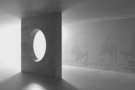 Abstract interior design concrete room. architectural background. 3d renderingの写真素材