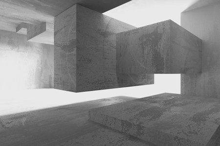 Abstract architecture background. Modern concrete room. 3d renderingの写真素材
