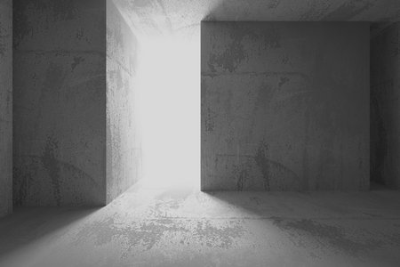 Abstract interior design concrete room. architectural background. 3d renderingの写真素材