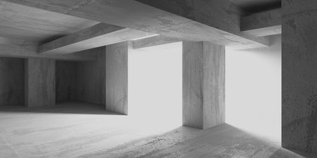 Abstract interior design concrete room. architectural background. 3d renderingの写真素材