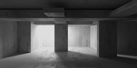 Abstract architecture background. Modern concrete room. 3d renderingの写真素材