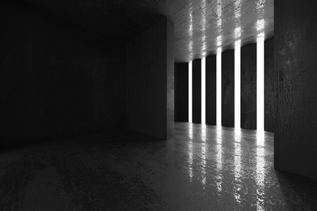 Abstract empty modern interior. concrete walls. architectural background. 3d renderingの写真素材