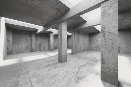 Abstract architecture background. Modern concrete room. 3d rendering