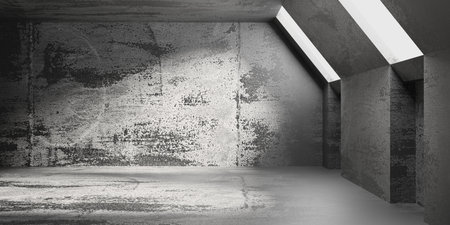 Abstract empty modern interior. concrete walls. architectural background. 3d renderingの写真素材