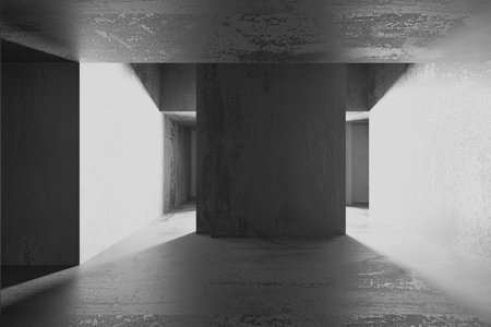 Abstract architecture background. Modern concrete room. 3d renderingの写真素材