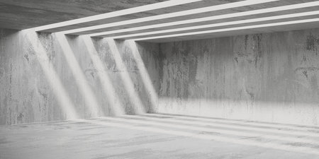 Abstract interior design concrete room. architectural background. 3d renderingの写真素材
