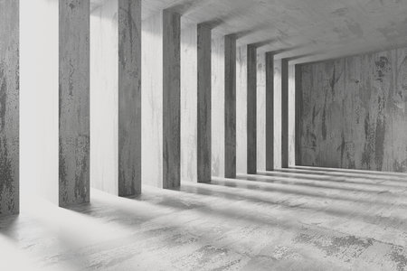 Abstract empty modern interior. concrete walls. architectural background. 3d renderingの写真素材