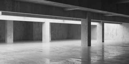 Abstract architecture background. Modern concrete room. 3d renderingの写真素材