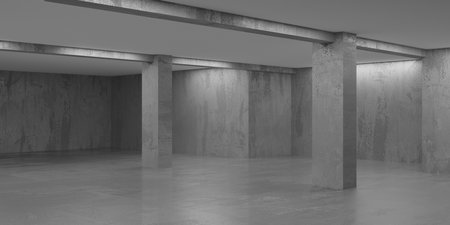 Abstract architecture background. Modern concrete room. 3d renderingの写真素材