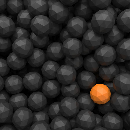 Leadership concept with dark and orange balls. 3d renderingの写真素材
