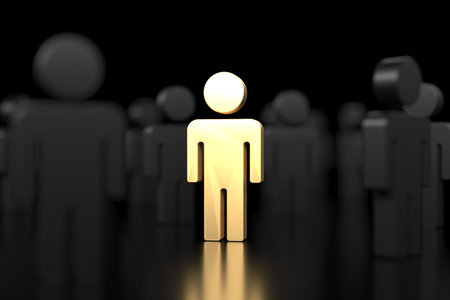 crowd business organization. Leadership and teamwork concept. 3D rendering