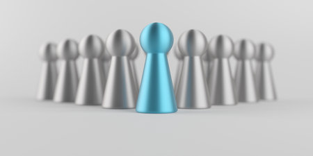 leader of group. Leadership and teamwork concept. 3d renderingの写真素材