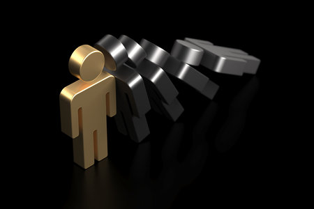 leader of group. Leadership and teamwork concept. 3d renderingの写真素材