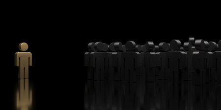 leader of group. Leadership and teamwork concept. 3d rendering