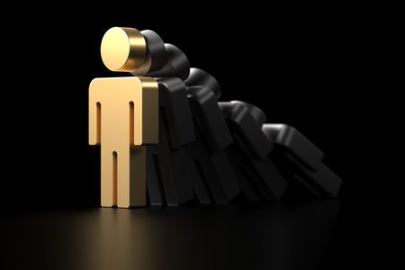 leader of group. Leadership and teamwork concept. 3d renderingの写真素材