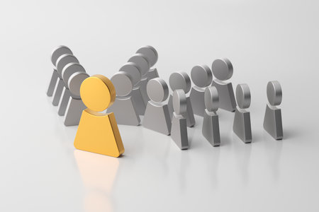 leader of group. Leadership and teamwork concept. 3d renderingの写真素材
