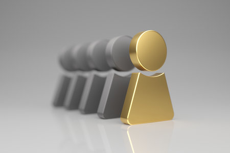 team leader. Standing out from the crowd. individuality concept. 3d renderingの写真素材
