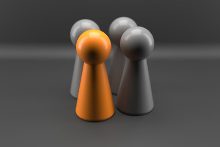 leader of group. Leadership and teamwork concept. 3d renderingの写真素材