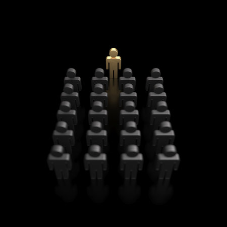 individual person in the crowd. Leadership and excellence concept. 3d renderingの写真素材