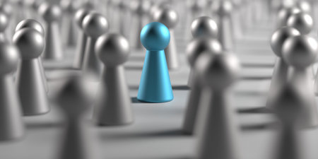 crowd business organization. Leadership and teamwork concept. 3D renderingの写真素材