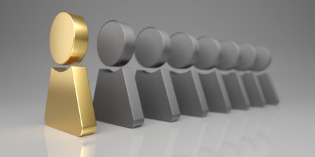 individual person in the crowd. Leadership and excellence concept. 3d renderingの写真素材