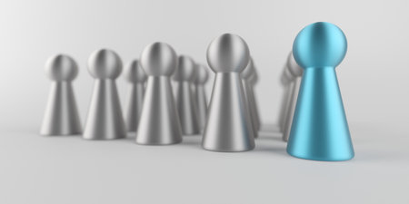 team leader. Standing out from the crowd. individuality concept. 3d renderingの写真素材