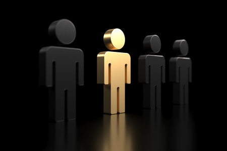 team leader. Standing out from the crowd. individuality concept. 3d renderingの写真素材