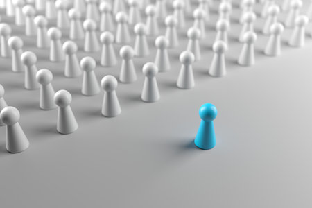 team leader. Standing out from the crowd. individuality concept. 3d renderingの写真素材