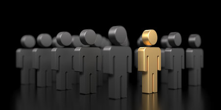 leader of group. Leadership and teamwork concept. 3d renderingの写真素材