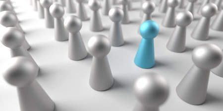 crowd business organization. Leadership and teamwork concept. 3D renderingの写真素材