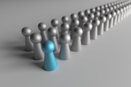 leader of group. Leadership and teamwork concept. 3d renderingの写真素材