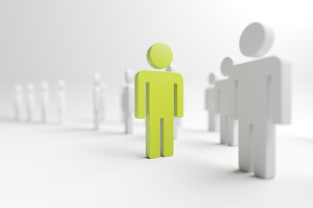 Boss leader with team crowd. 3d renderingの写真素材